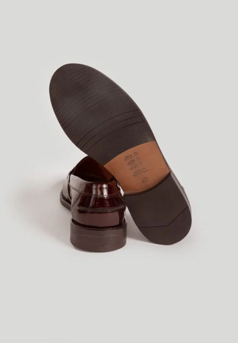 Zapatos Castellanos de piel burdeos para hombre