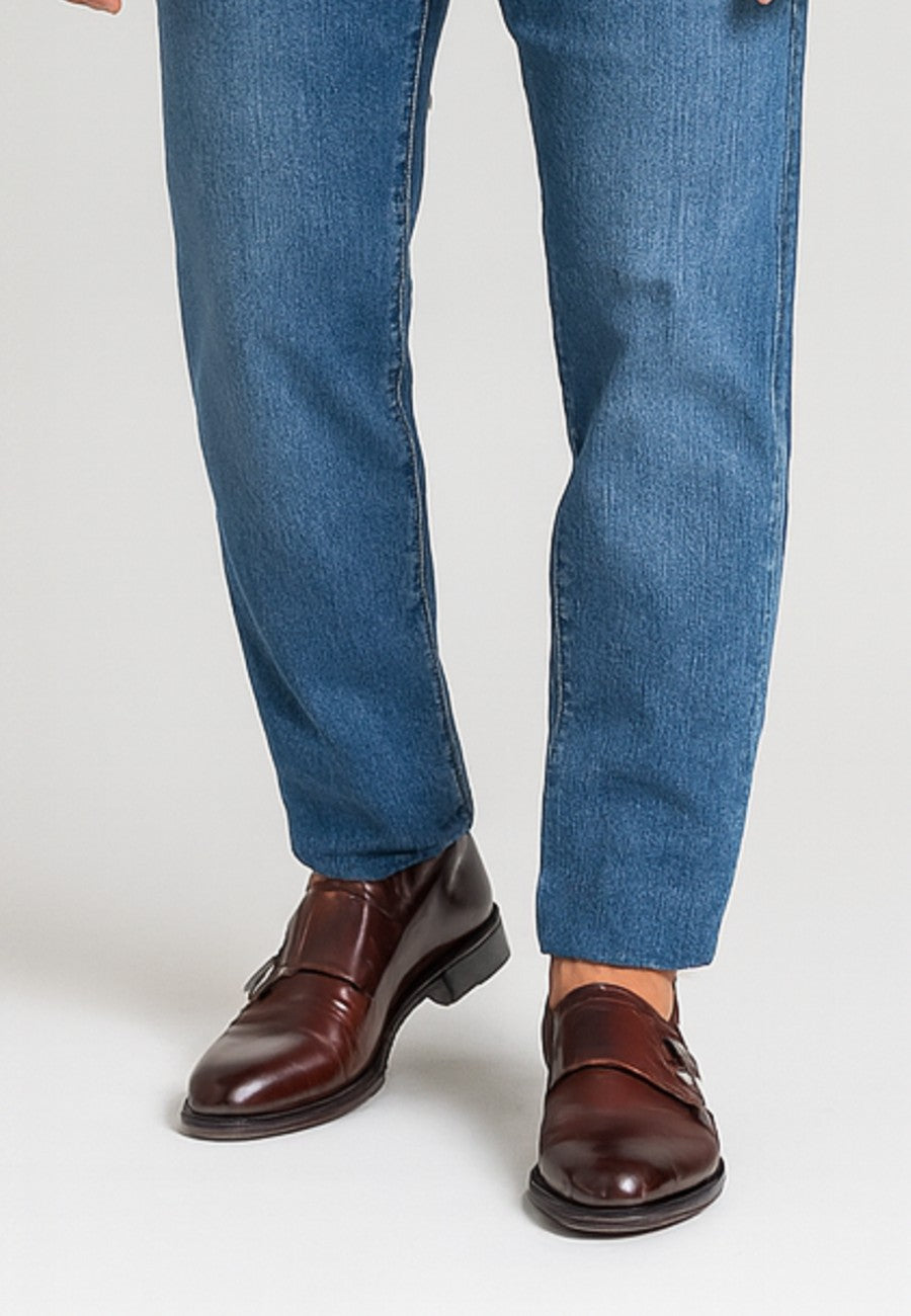 Zapatos Castellanos de piel burdeos para hombre