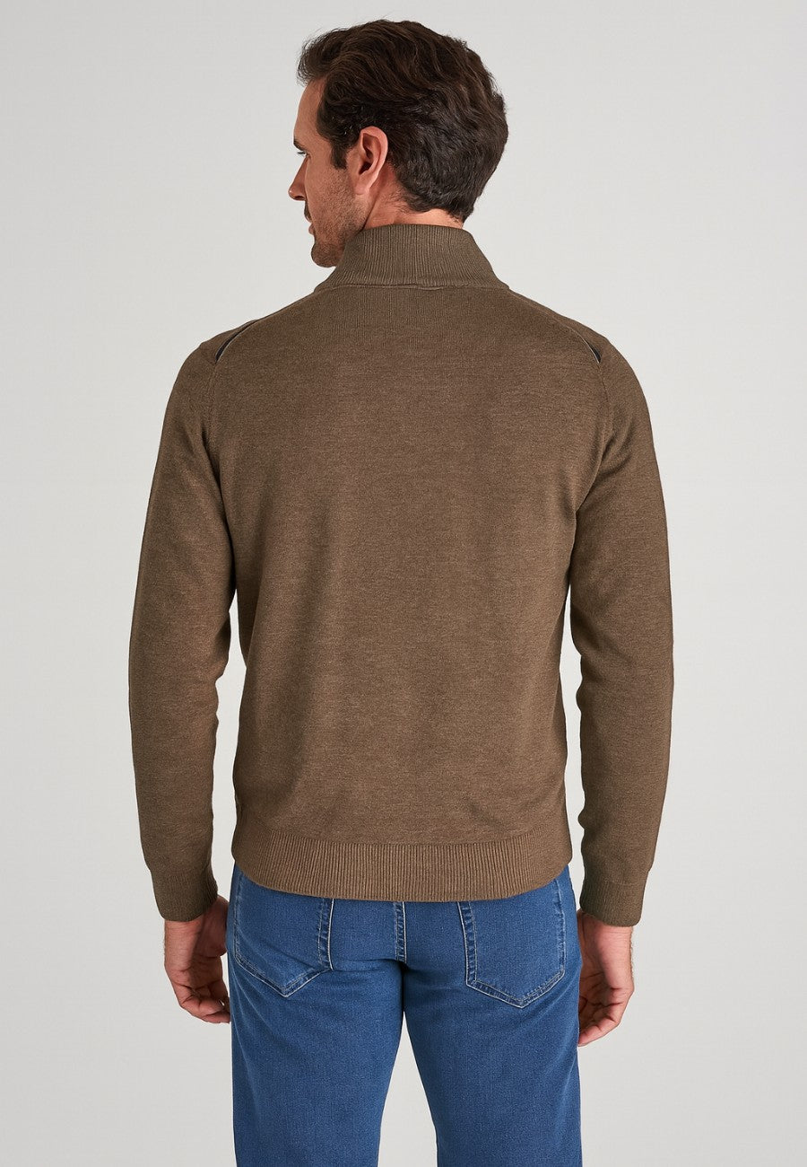 Cárdigan de punto con cremallera y cuello de cisne (7 colores)