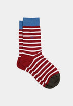 Calcetines de algodón OEKO-TEX, Rojo y Rayas blancas