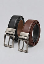 Cinturón reversible de vestir para hombre en negro y marrón