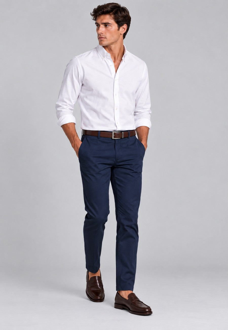 Cinturón reversible de vestir para hombre en negro y marrón
