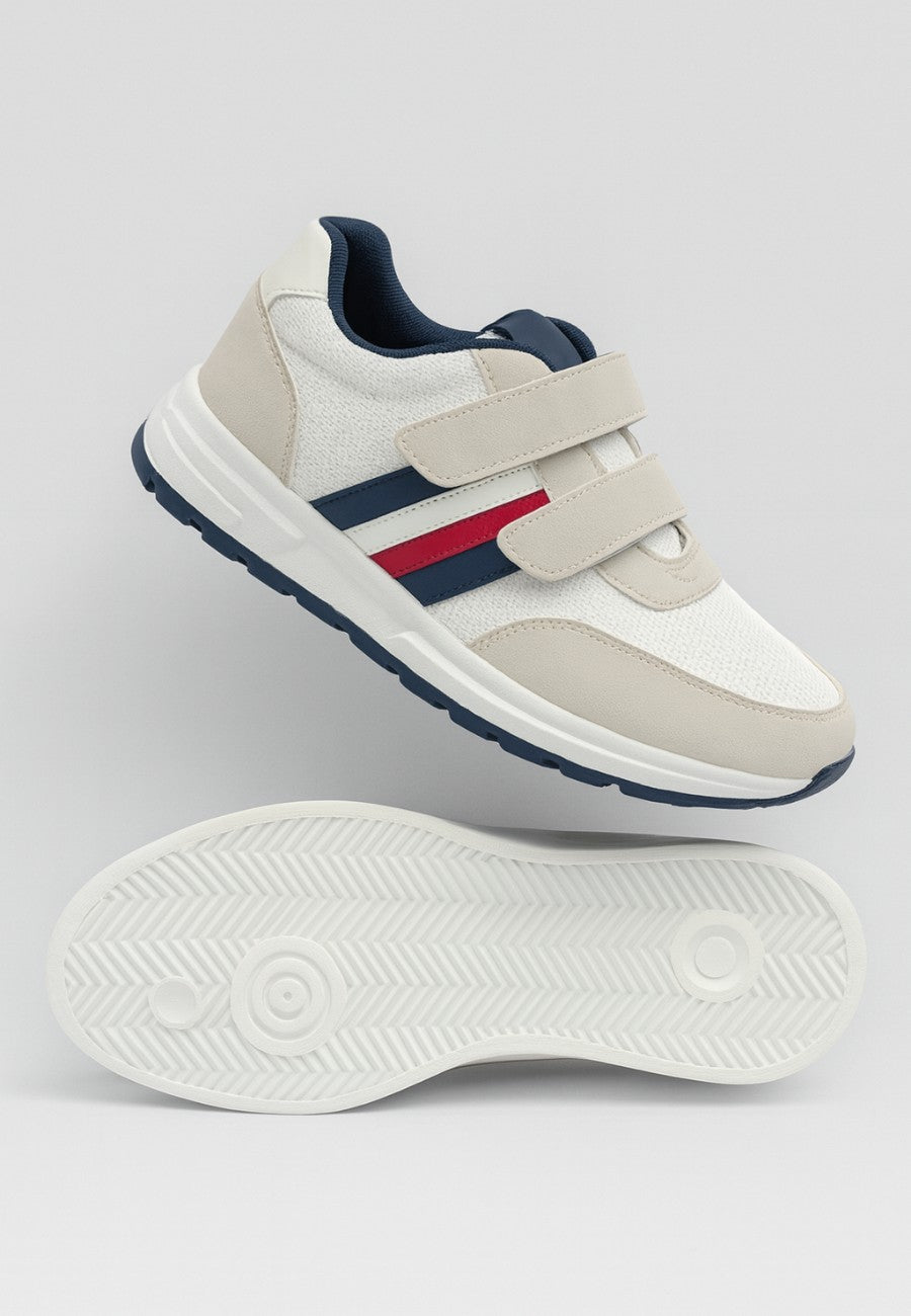 Zapatillas casuales de cierre con velcro Blancas para hombre - ALDAIA