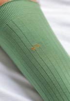 Calcetines para hombre de algodón mercerizado en verde palido