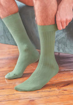 Calcetines para hombre de algodón mercerizado en verde palido