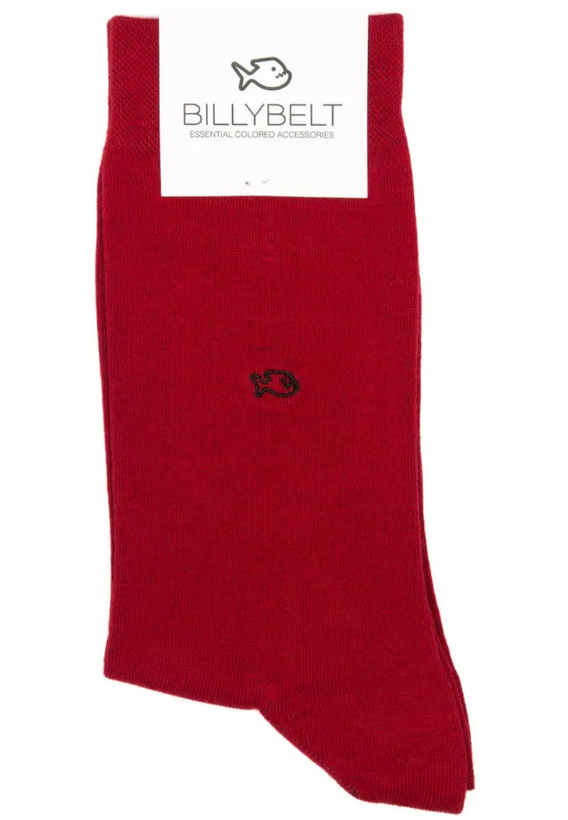 Calcetines para hombre de algodón peinado rojo