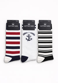 Packs de tres Calcetines de hombre de algodón colores varios