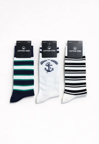 Packs de tres Calcetines de hombre de algodón colores varios