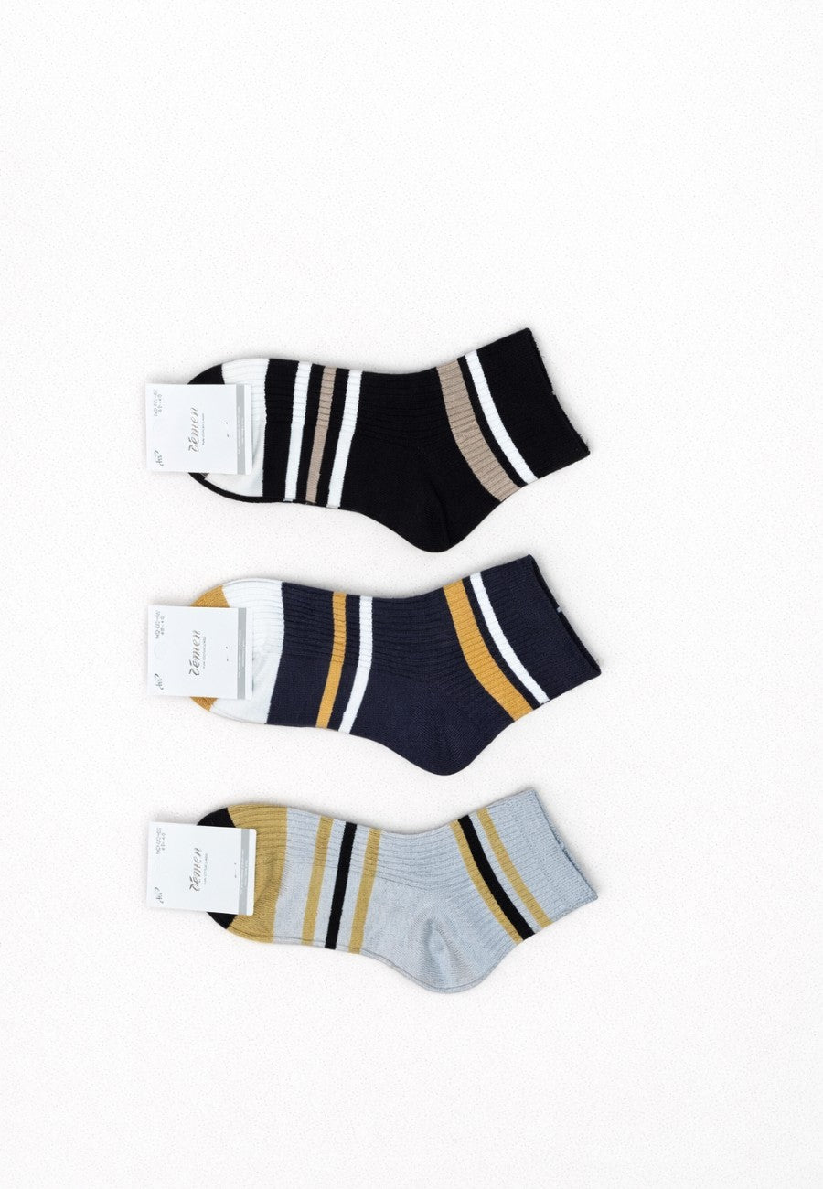 Packs de tres Calcetines tobilleros de hombre de fibras de Bambú