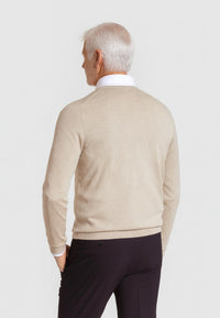 Jersey Básico cuello de pico en color hueso