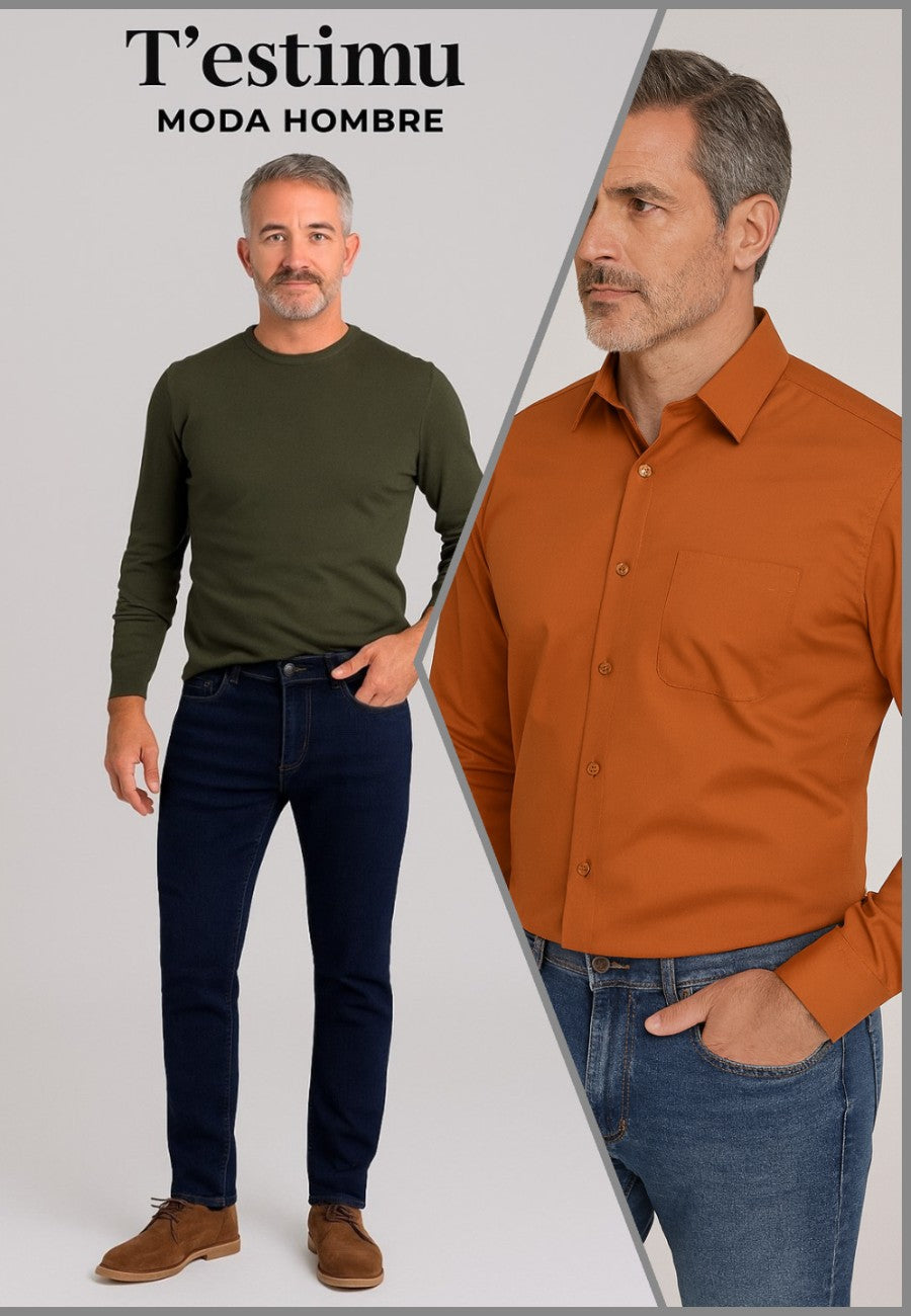 Combo AHORRO -10% Tejanos + Camisa Cobre - Tallas grandes