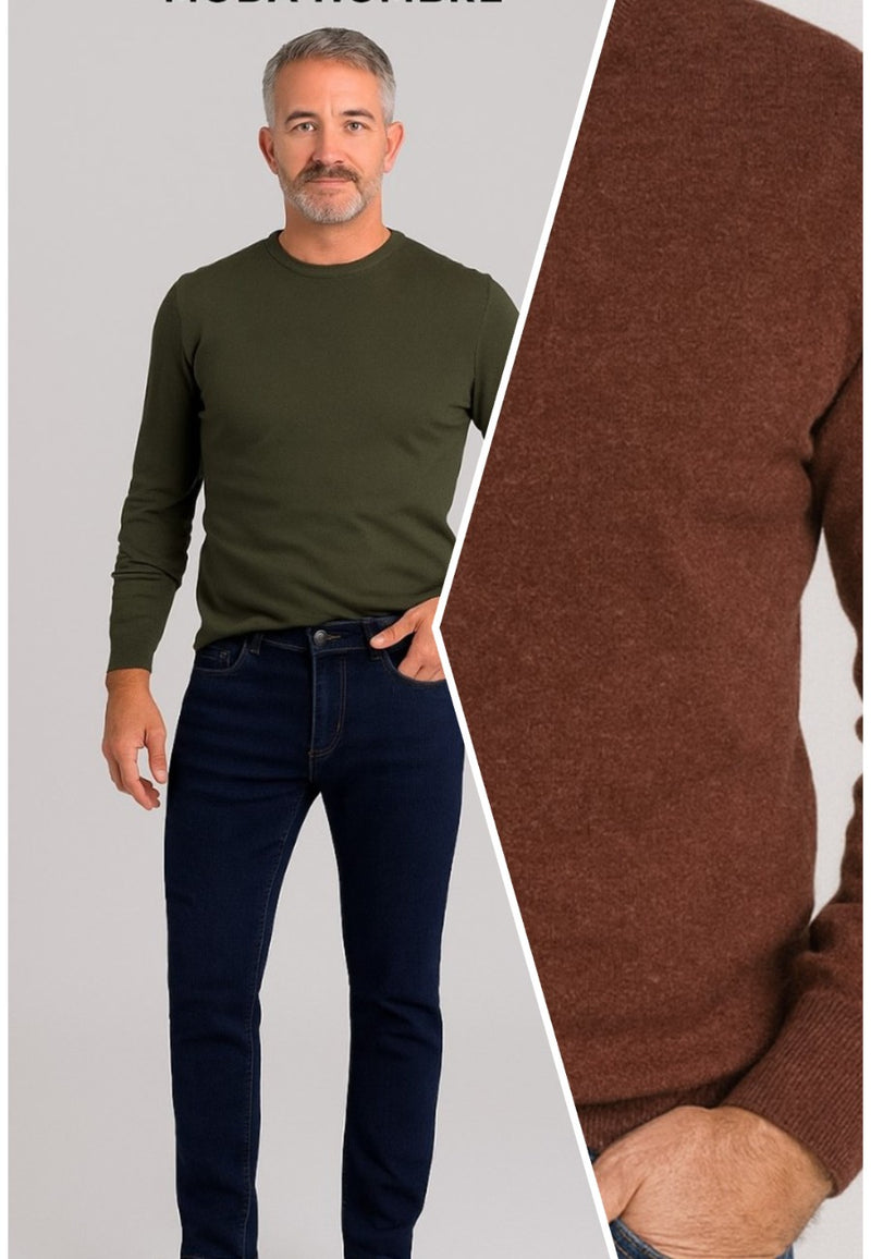 Combo al -10% tejanos 4 estaciones y jersey marrón