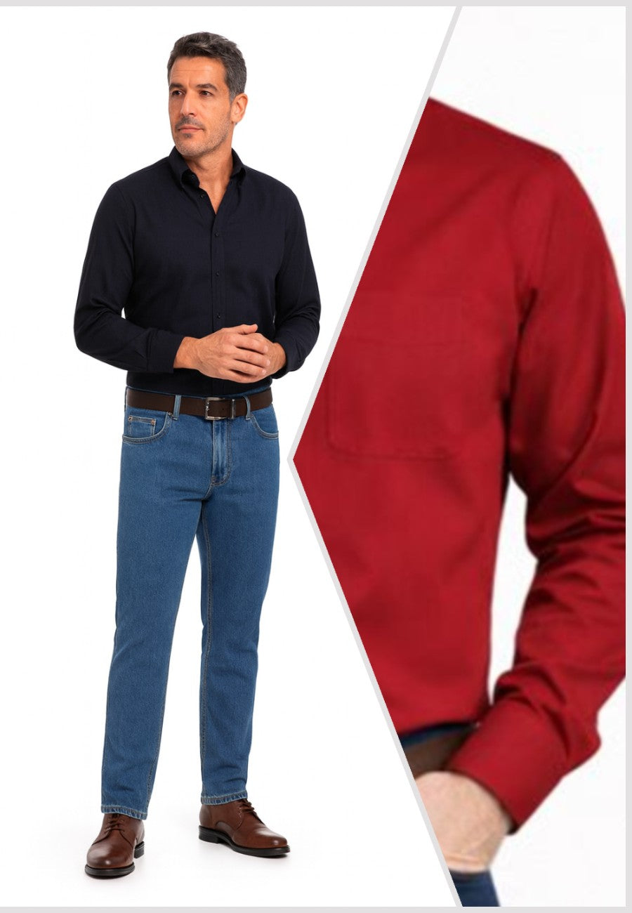 Combo AHORRO -10% Tejanos + Camisa roja - Tallas grandes