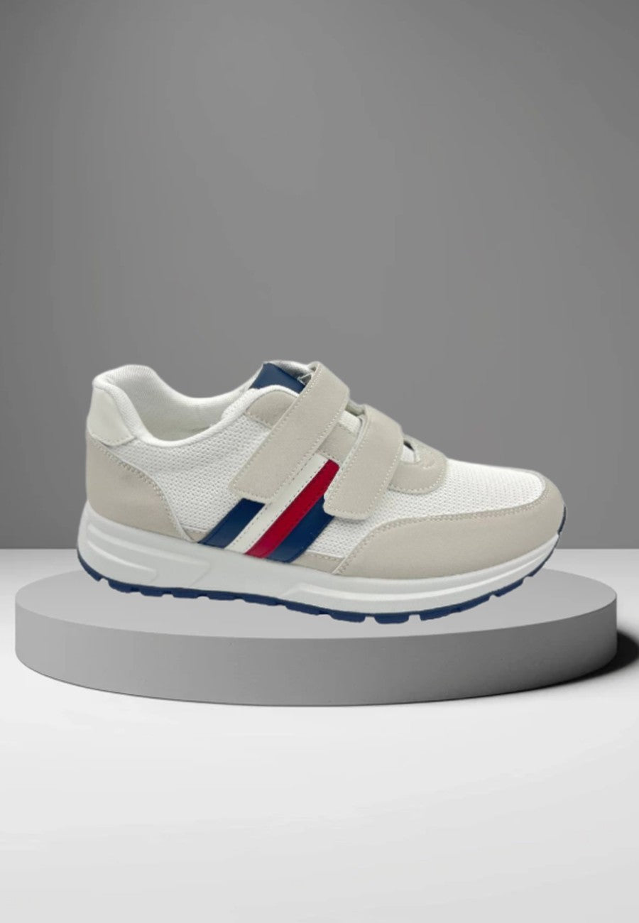 Zapatillas casuales de cierre con velcro Blancas para hombre - ALDAIA