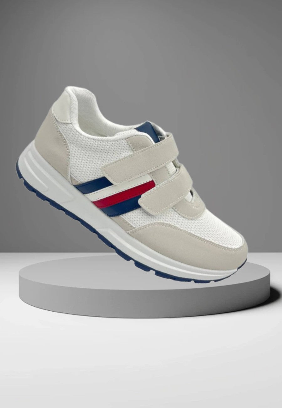 Zapatillas casuales de cierre con velcro Blancas para hombre - ALDAIA