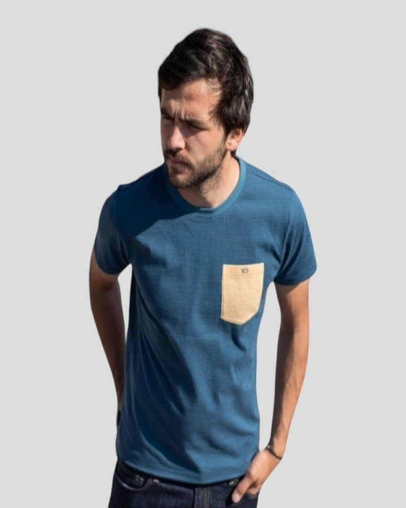 Camiseta a Rayas Azul y Beige en testimu.com de T'estimu Moda