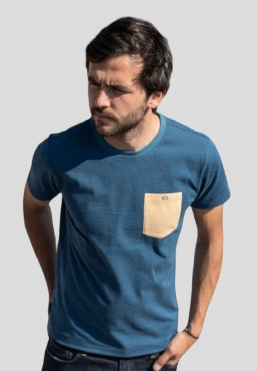 Camiseta a Rayas Azul y Beige en testimu.com de T'estimu Moda