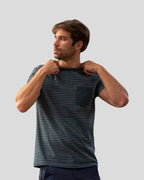 Camiseta Rayas verdes de algodón reciclado en testimu.com de T'estimu Moda