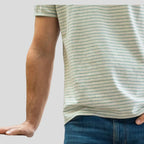 Camiseta de algodón orgánico de Rayas beige y verde en testimu.com de T'estimu Moda