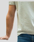 Camiseta de algodón orgánico de Rayas beige y verde en testimu.com de T'estimu Moda