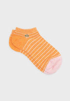 Calcetines tobilleros de algodón peinado- Naanja y rayas rosa