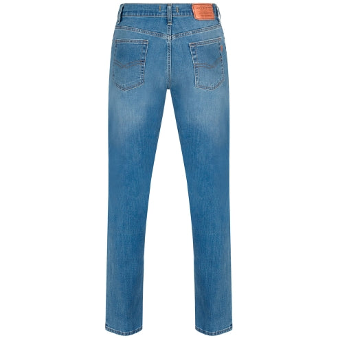 Pantalón tejano de tiro alto con efecto desgastado T'estimu 117