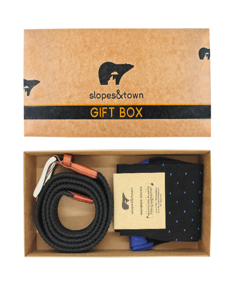 Caja Regalo Cinturón Virgil y Calcetines de bambú