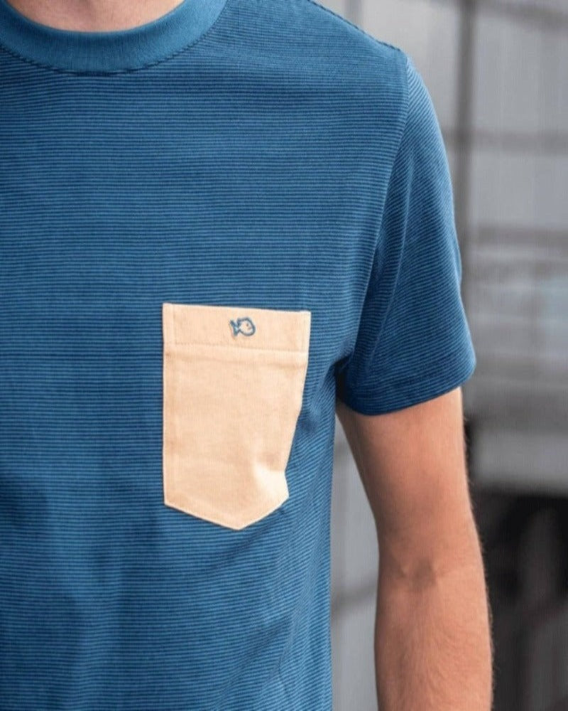Camiseta a Rayas Azul y Beige en testimu.com de T'estimu Moda