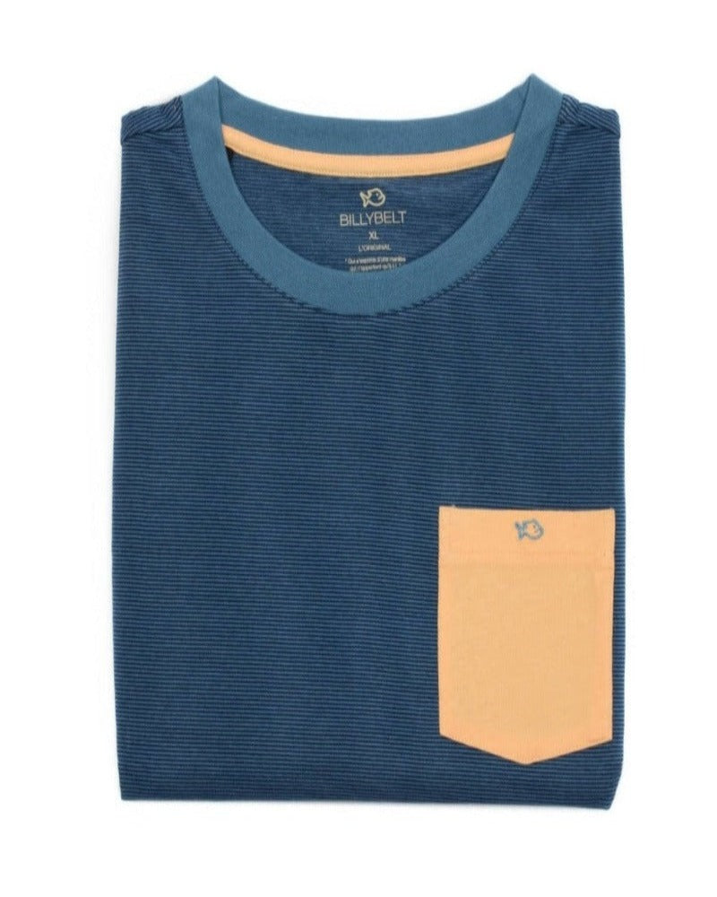 Camiseta a Rayas Azul y Beige en testimu.com de T'estimu Moda