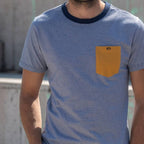 Camiseta a Rayas Azul y Camel en testimu.com de T'estimu Moda