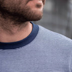 Camiseta a Rayas Azul y Camel en testimu.com de T'estimu Moda