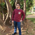 Sudadera con bolsillo Burdeos en testimu.com de T'estimu Moda