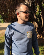 Sudadera con bolsillo azul cádiz en testimu.com de T'estimu Moda