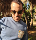 Sudadera con bolsillo azul cádiz en testimu.com de T'estimu Moda