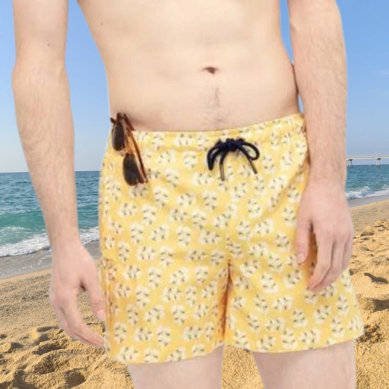 Bañador para hombre Amarillo Flowery en testimu.com de T'estimu Moda