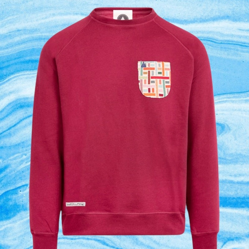 Sudadera con bolsillo Burdeos en testimu.com de T'estimu Moda