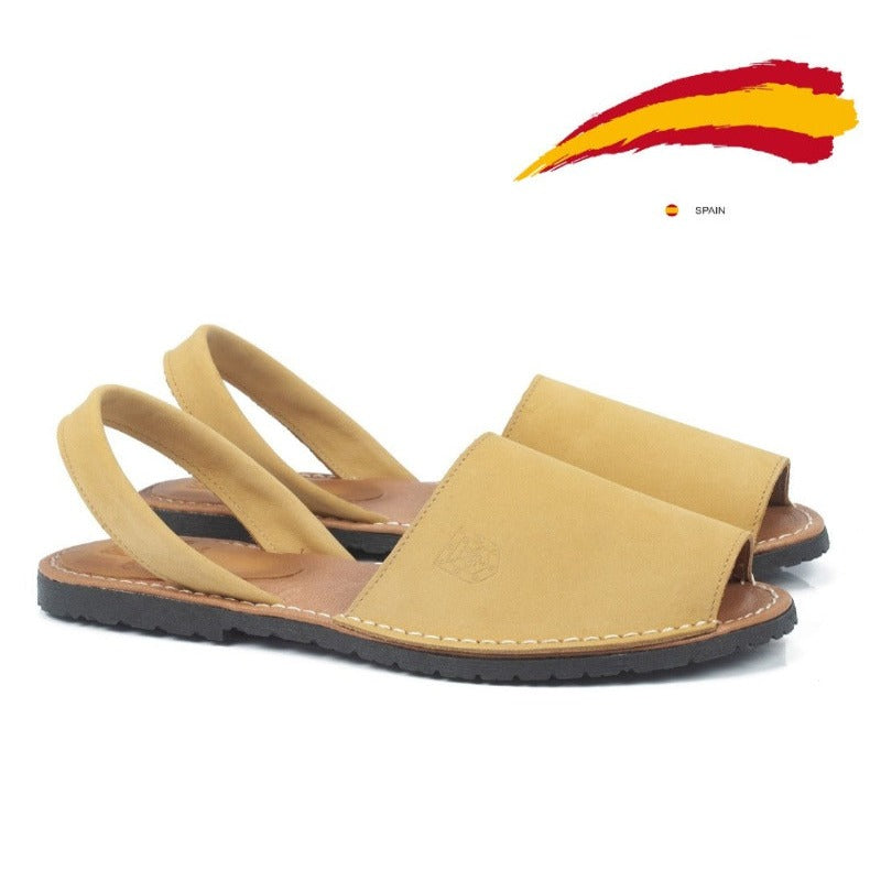 Menorquinas de Nobuck de color camel en testimu.com de T'estimu Moda