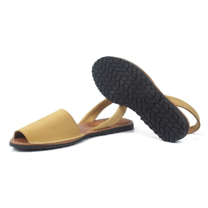 Menorquinas de Nobuck de color camel en testimu.com de T'estimu Moda