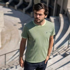 Camiseta de algodón Orgánico Slub Caqui en testimu.com de T'estimu Moda