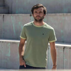 Camiseta de algodón Orgánico Slub Caqui en testimu.com de T'estimu Moda