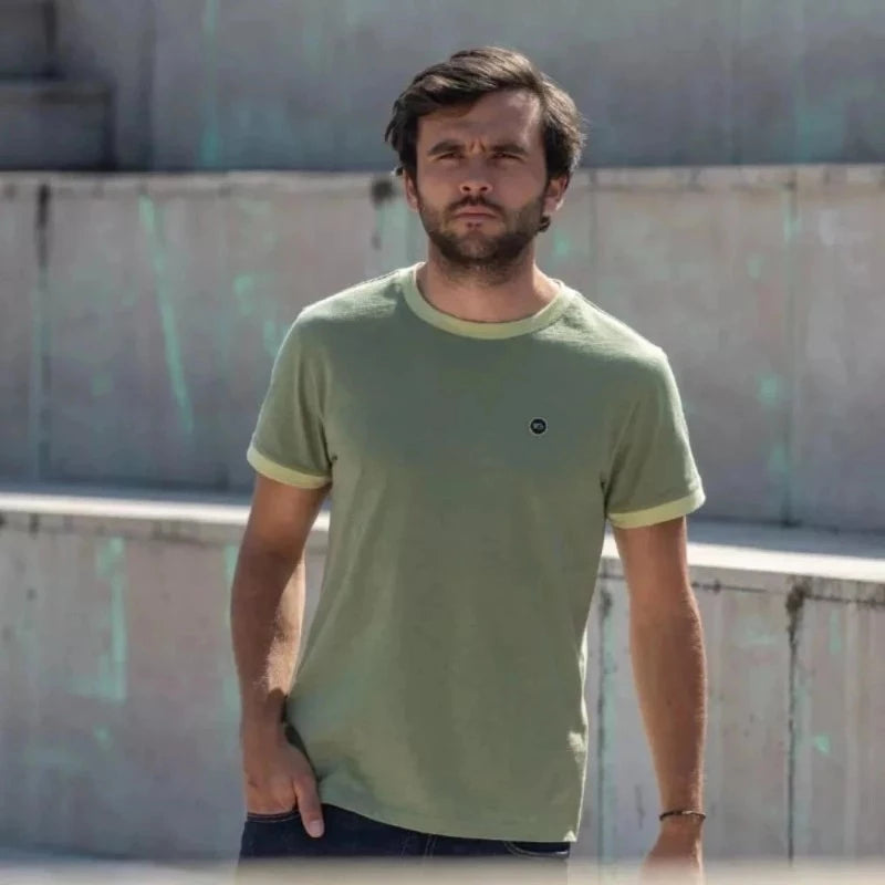 Camiseta de algodón Orgánico Slub Caqui en testimu.com de T'estimu Moda